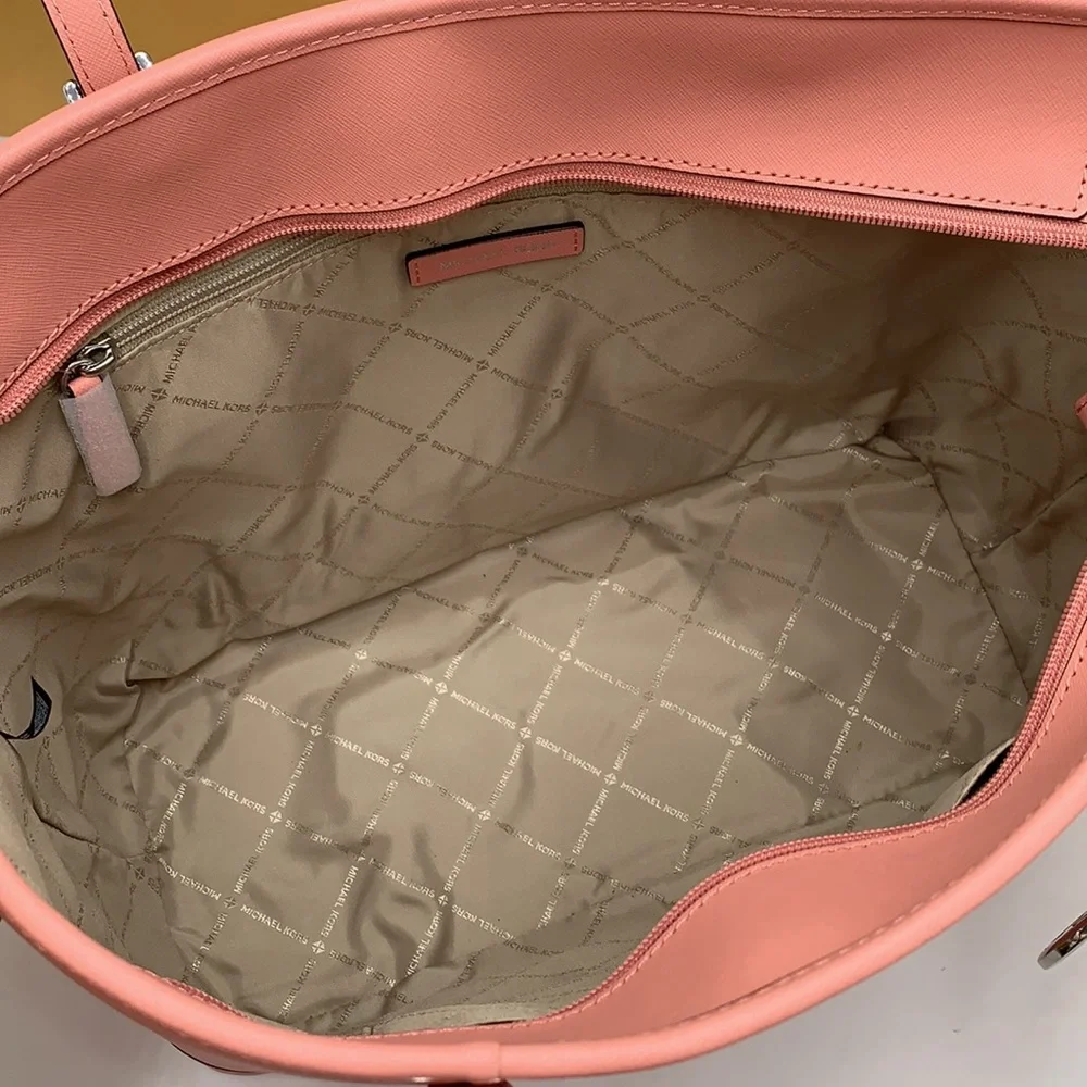 MICHAEL KORS 
Jet Set Travel Large Saffiano Leather Tote Bag PRIMROSE COLOR - Picture 11 of 16